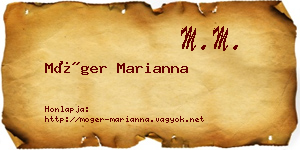 Móger Marianna névjegykártya